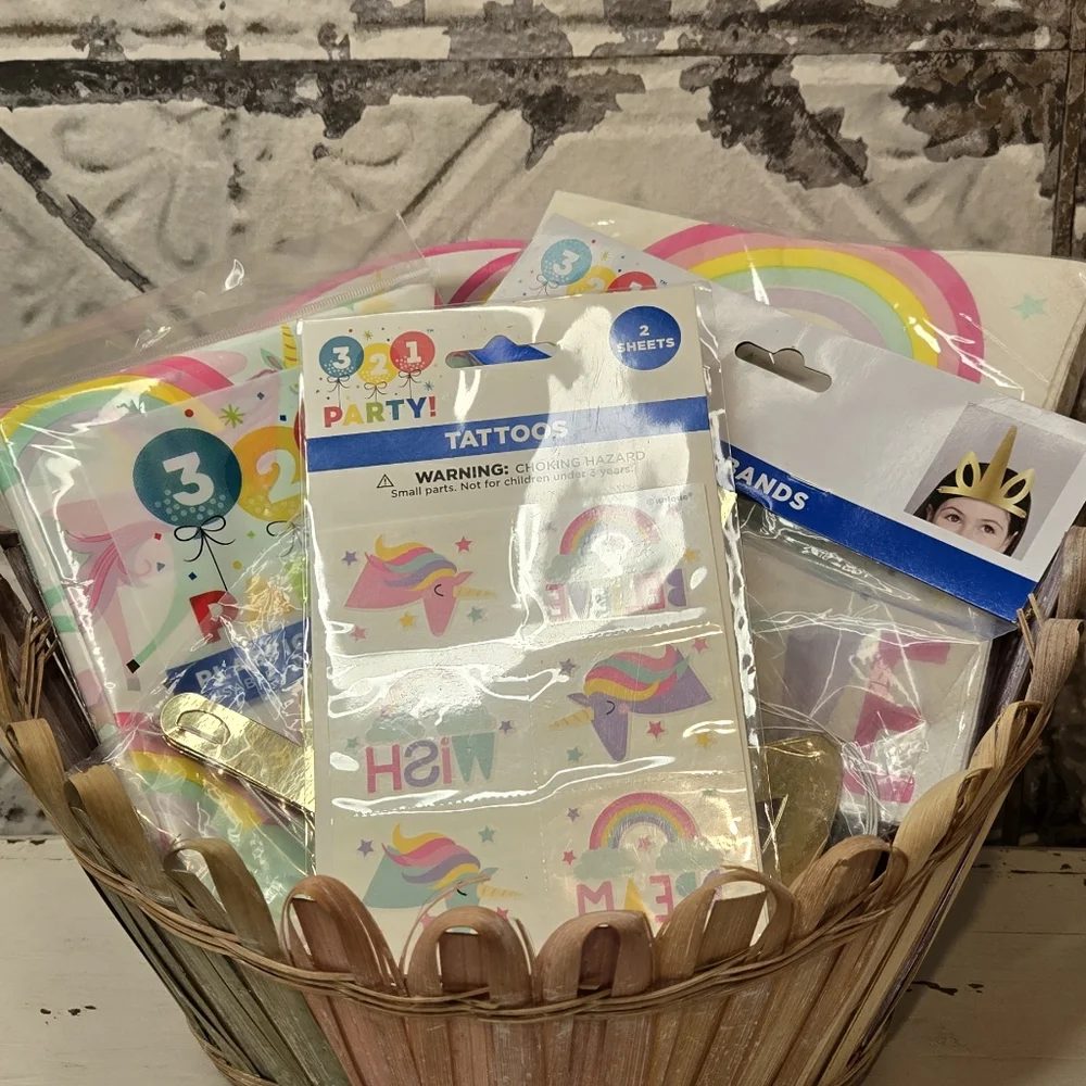 Pastel Unicorn Rainbow Party Supplies Set Birthday Party! 